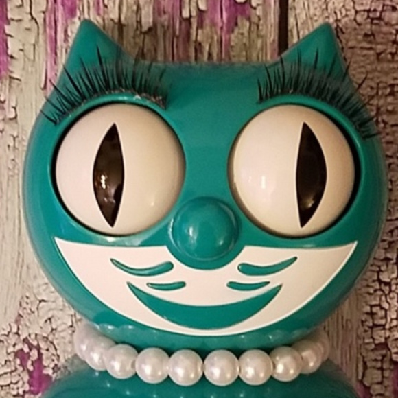 LAST One! Emerald Green Lady KIT-CAT CLOCK KAT KLOCK - Picture 3 of 7